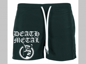 Death Metal - plavky s mot&iacute;vom - plavkov&eacute; p&aacute;nske kraťasy s pohodlnou gumou v p&aacute;se a &scaron;n&uacute;rkou na dotiahnutie vhodn&eacute; aj ako klasick&eacute; kraťasy na voľn&yacute; čas